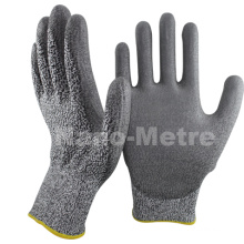 NMSAFETY Nylon noir de calibre 13 et fibre de verre et doublure en hppe gris PU sur paume anti-coupure et anti-coupure